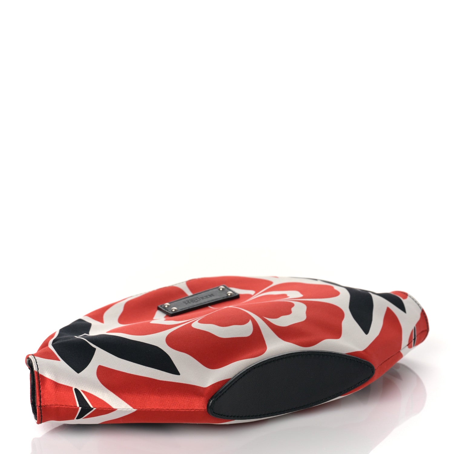 Alexander McQueen Silk Flower Collage De Manta Clutch Red Black White 4 of 8