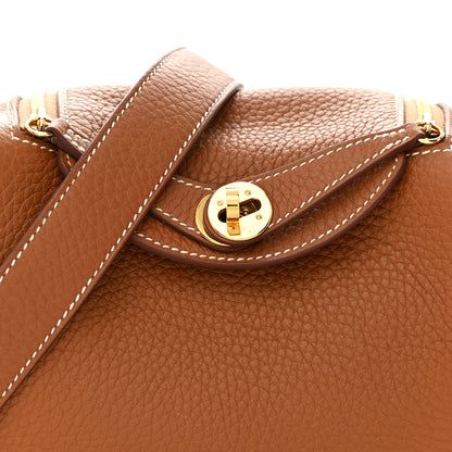 Hermes Taurillon Clemence Mini Lindy 20 Gold 8 of 10