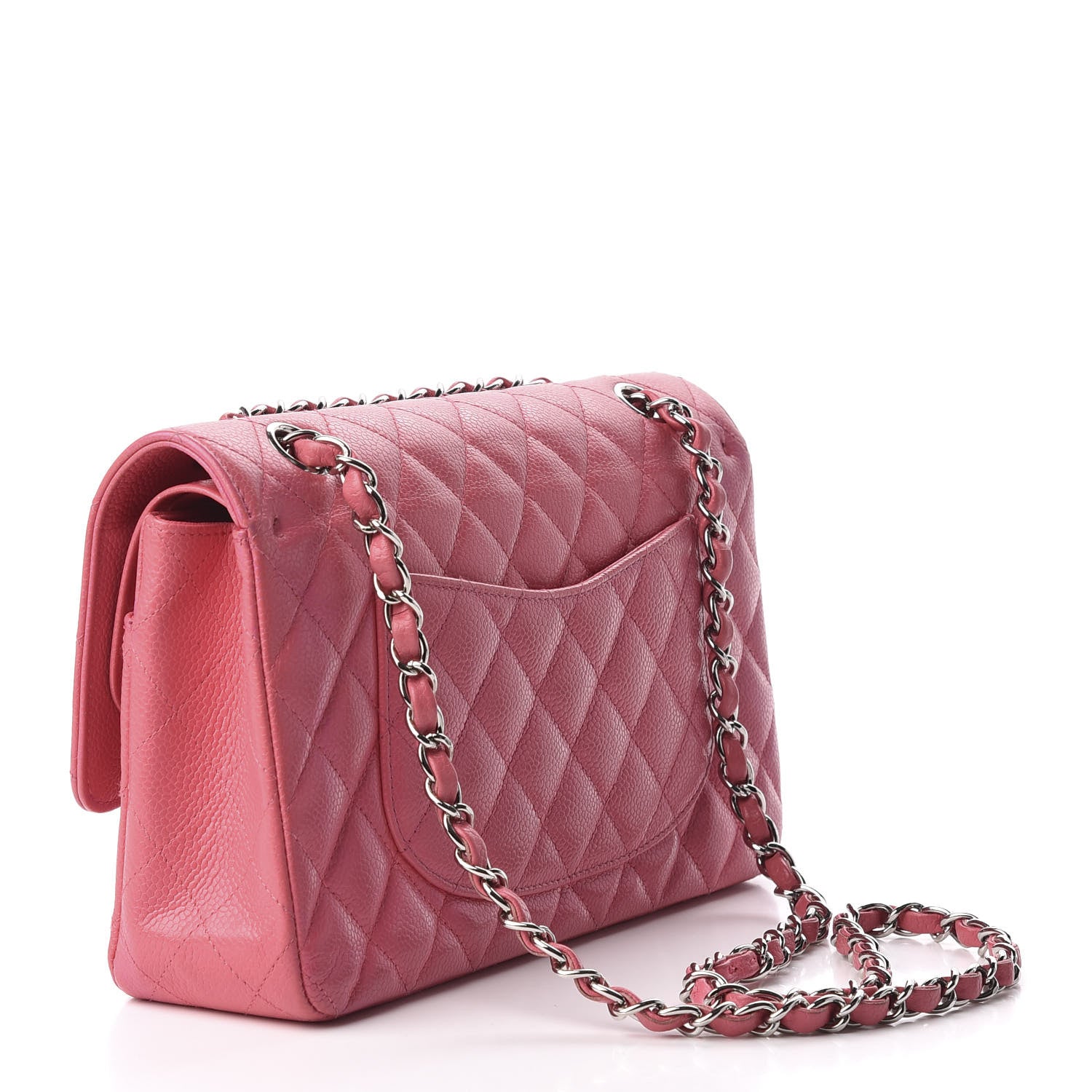 Chanel Caviar Quilted Medium Double Flap Dark Pink 3 of 9