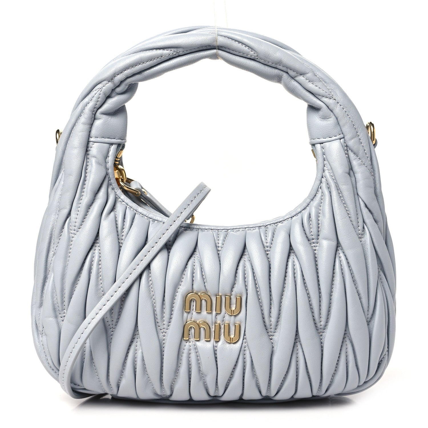 Miu Miu Nappa Matelasse Small Wander Hobo Fiordaliso 1 of 10