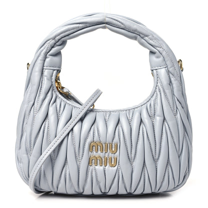 Miu Miu Nappa Matelasse Small Wander Hobo Fiordaliso 1 of 10