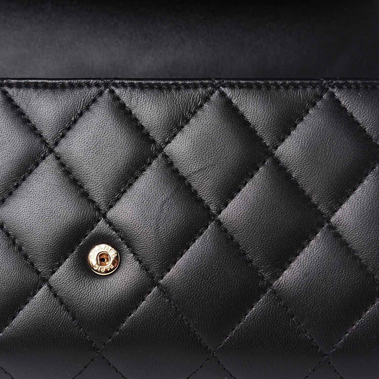Chanel Lambskin Quilted Large Gusset Flap Wallet Black 10 of 13