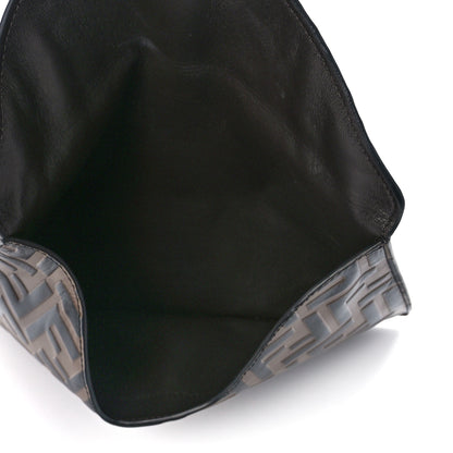 Fendi Vitello Soft F is Fendi Bi-Color FF 1974 Embossed Envelope Pouch Maya Black 5 of 13