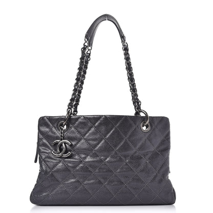 Chanel Iridescent Quilted Chic Caviar Shopping Tote Dark Silver 1 of 7