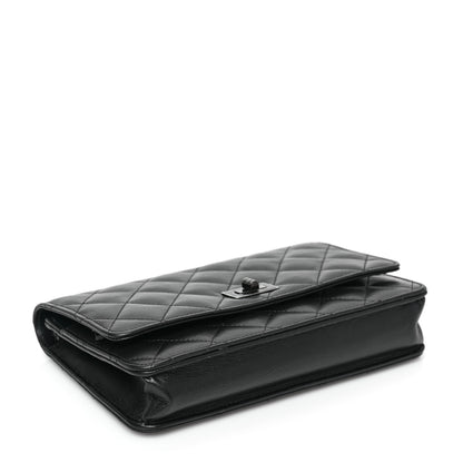Chanel Aged Calfskin Quilted Reissue Wallet On Chain WOC So Black 3 of 9