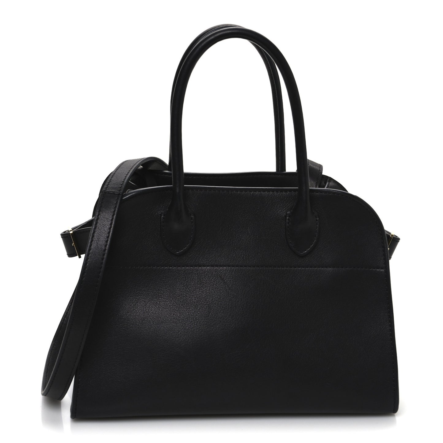 Polished Saddle Calfskin Soft Margaux 10 Bag Black