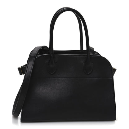 The Row Polished Saddle Calfskin Soft Margaux 10 Bag Black 1 of 13