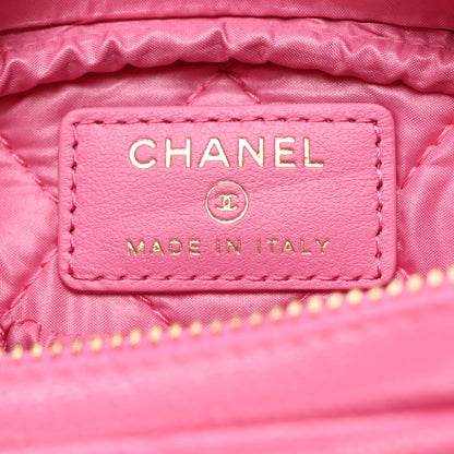 Chanel Caviar Quilted Small Curvy Pouch Cosmetic Case Pink 6 of 7