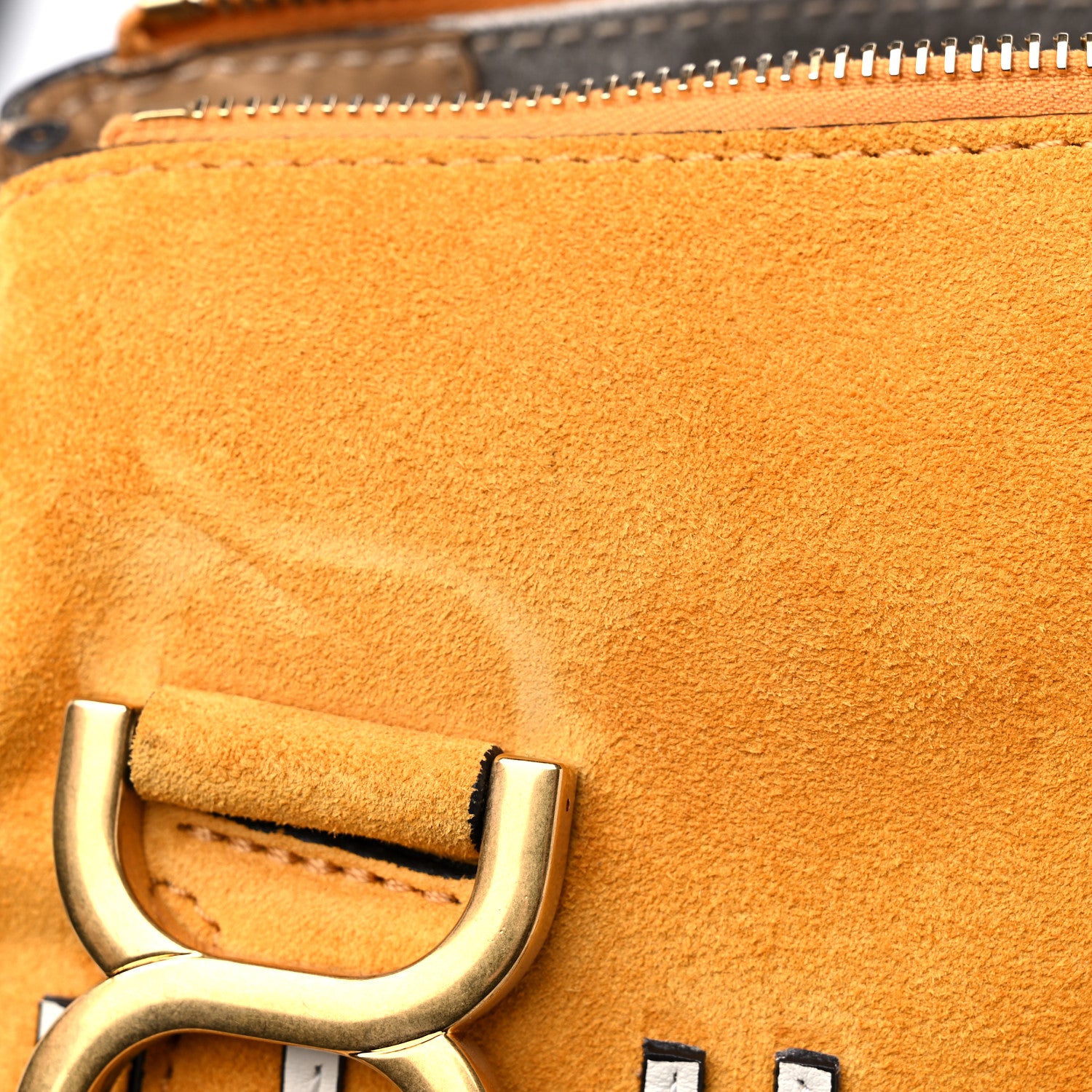 Chloe Suede Calfskin Medium Marcie Double Carry Sunflower Yellow 11 of 11