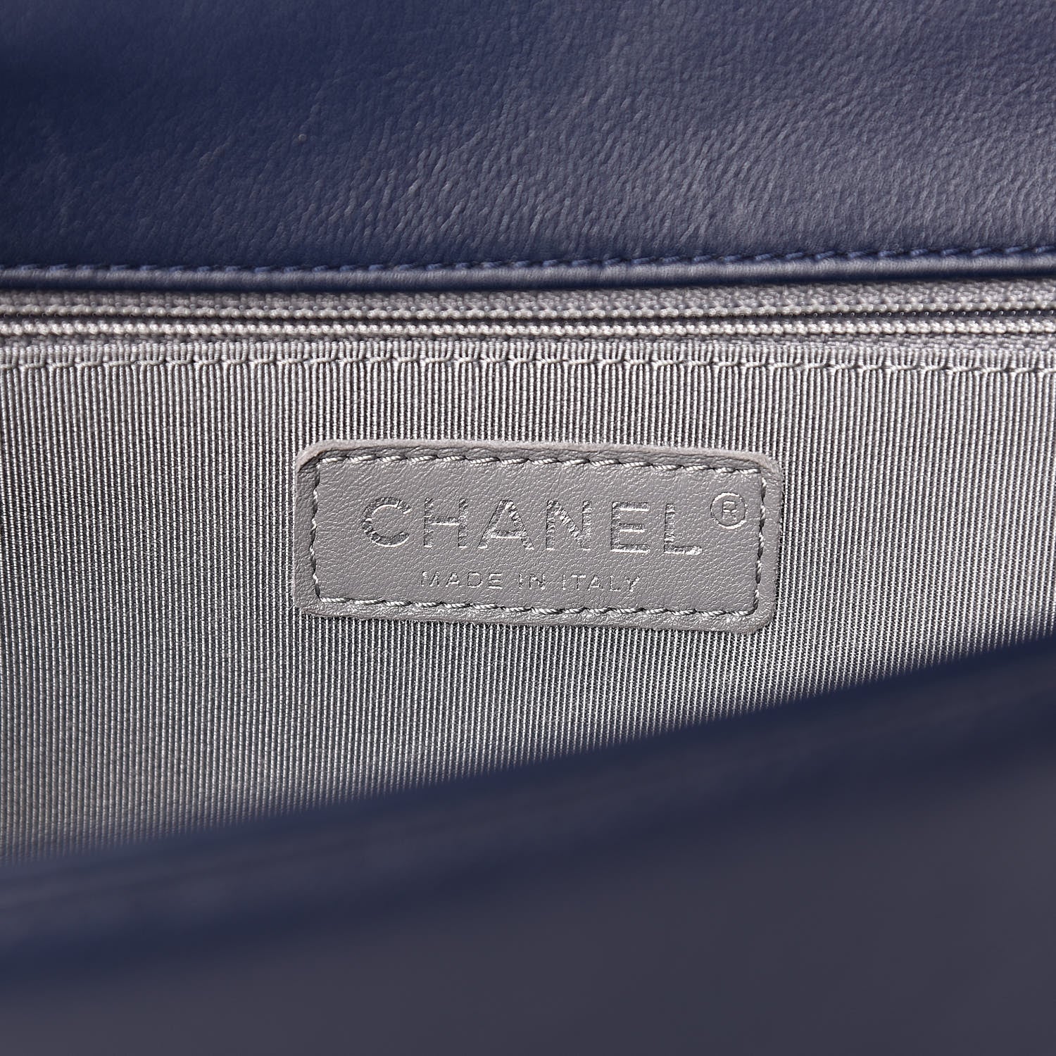 Chanel Calfskin Chevron Quilted New Medium Boy Flap Dark Navy Blue 6 of 10