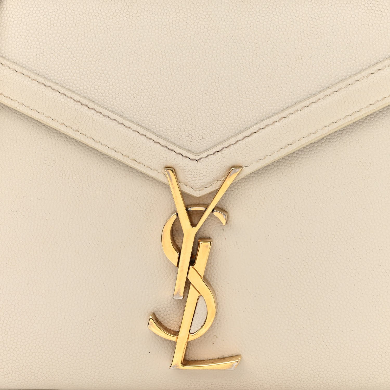 Saint Laurent Grain de Poudre Mini Classic Monogram Cassandra Top Handle Vintage White 5 of 14
