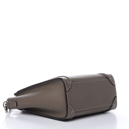 Celine Drummed Calfskin Nano Luggage Souris 4 of 11
