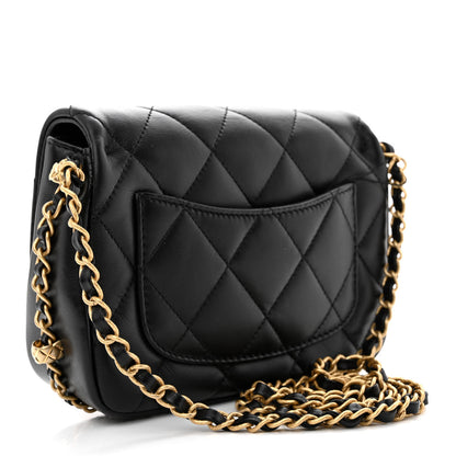 Chanel Lambskin Quilted CC Small Dynasty Flap Black 3 of 12