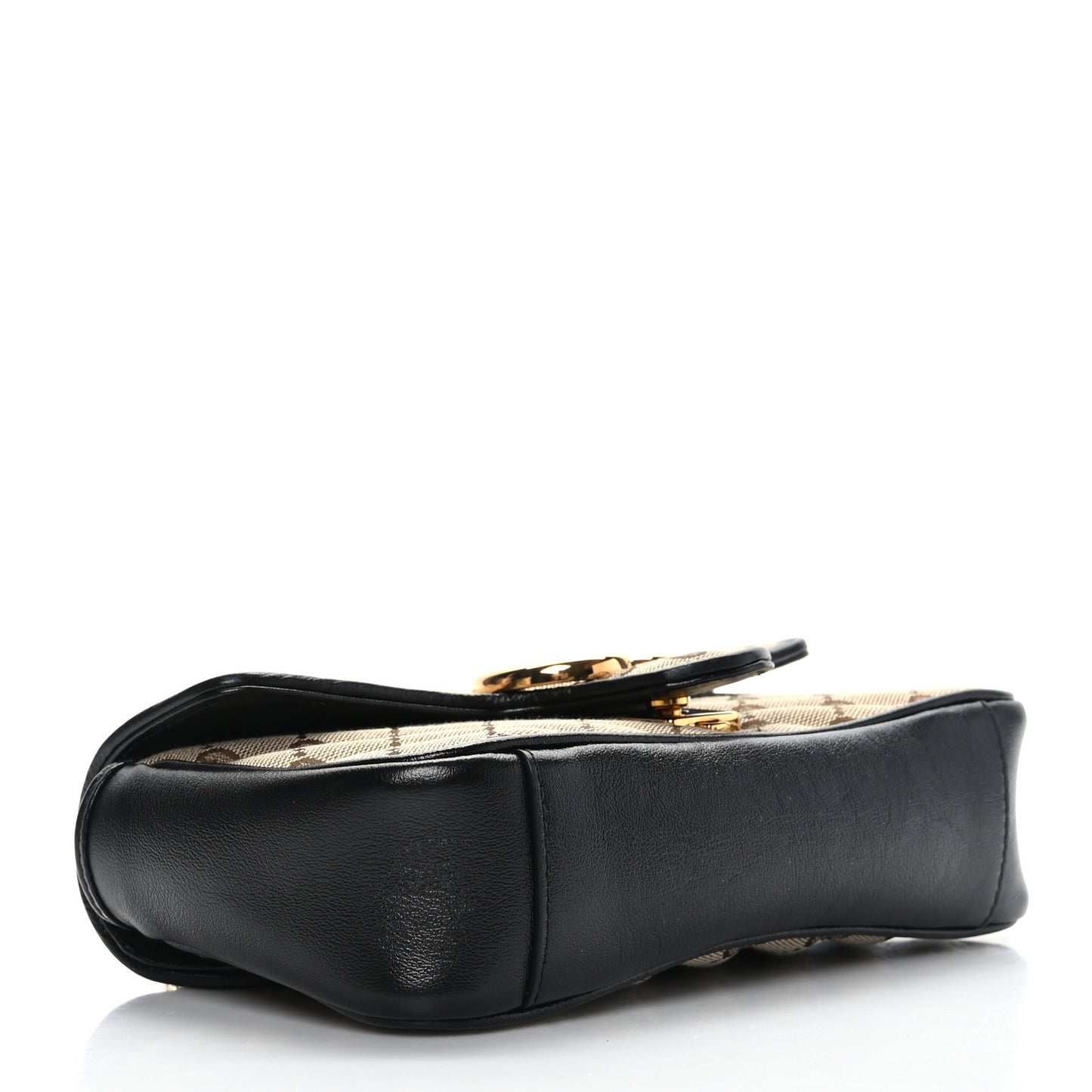 Monogram Matelasse Diagonal Mini GG Marmont Shoulder Bag Beige Black