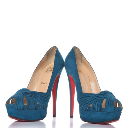 Christian Louboutin Suede Aborina 150 Pumps 38 Peacock 6 of 15