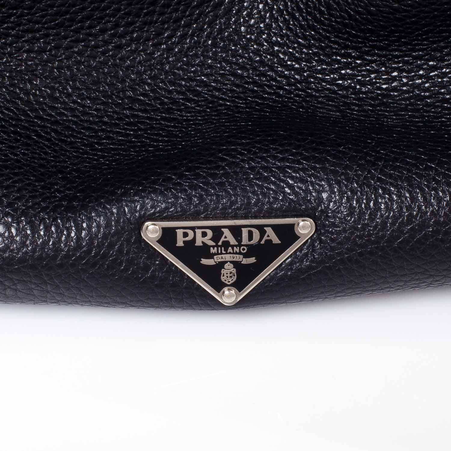 Prada Vitello Daino Drawstring Bag Nero Black 3 of 10