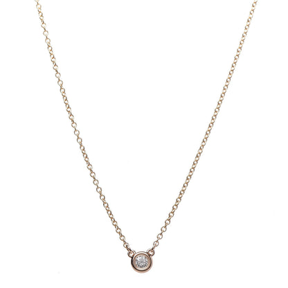 Tiffany 18K Rose Gold Diamond .07ct Elsa Peretti Diamonds by the Yard Pendant Necklace 1 of 8
