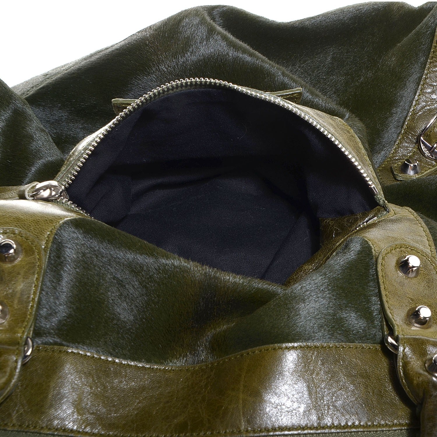 Balenciaga Chevre Pony Hair Work Olive 6 of 11