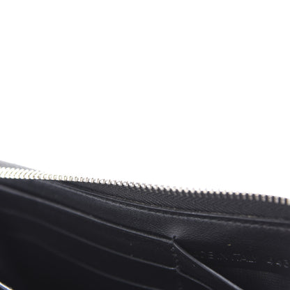 Balenciaga Calfskin Allover Logo Bazar Continental Zip Around Wallet Black Gold 8 of 9