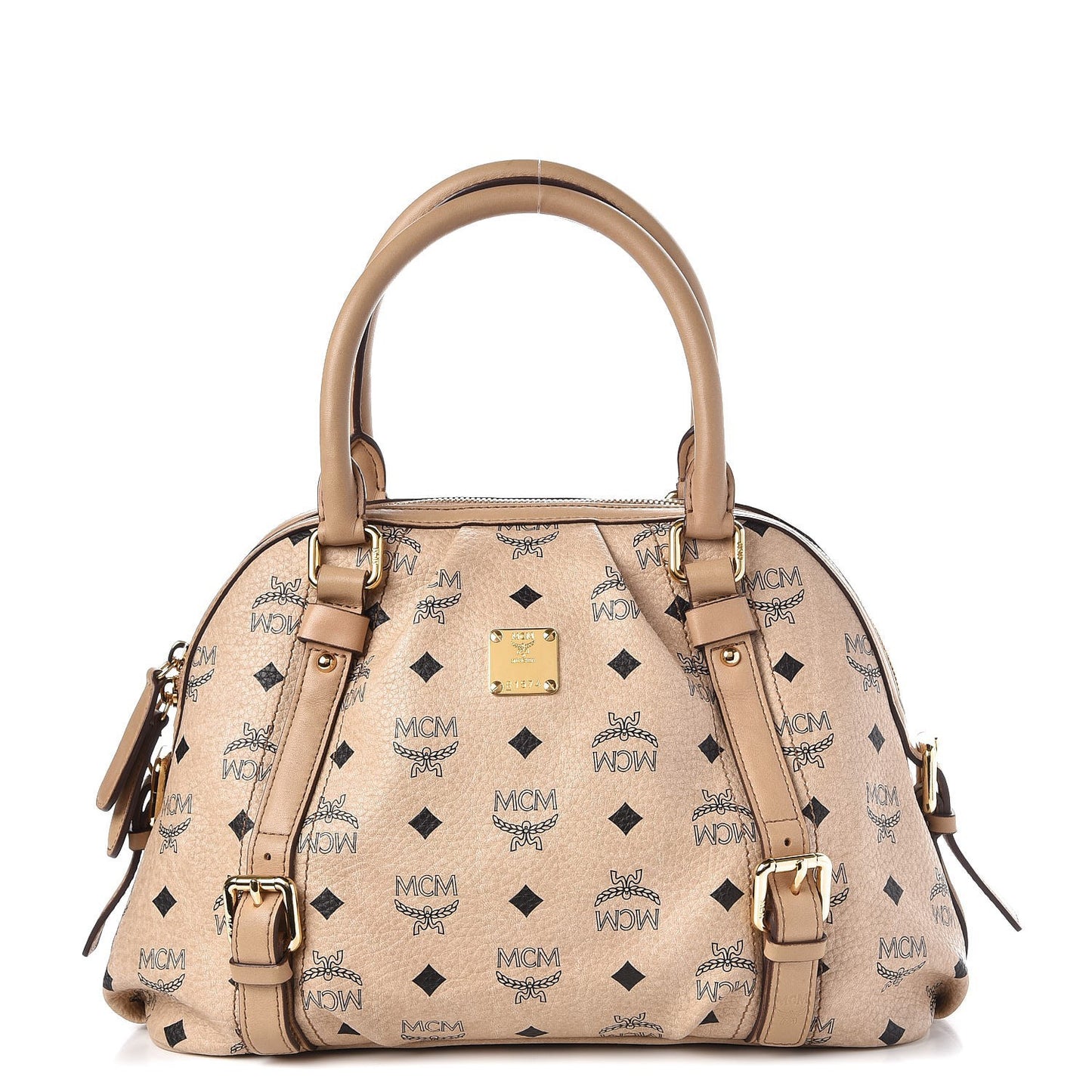 Visetos Vintage Boston Satchel Beige