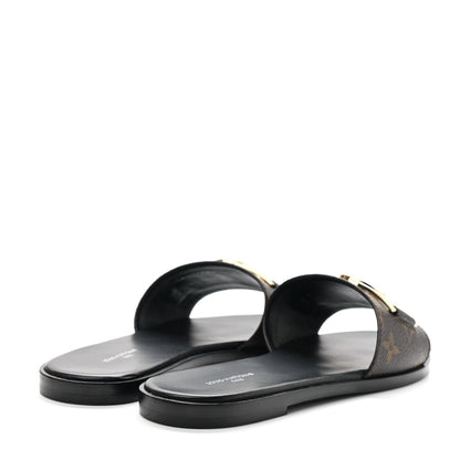 Louis Vuitton Patent Monogram Lock It Flat Mules 38 4 of 9