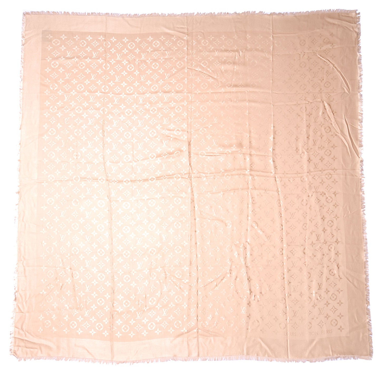 Wool Silk Monogram Shawl Dune