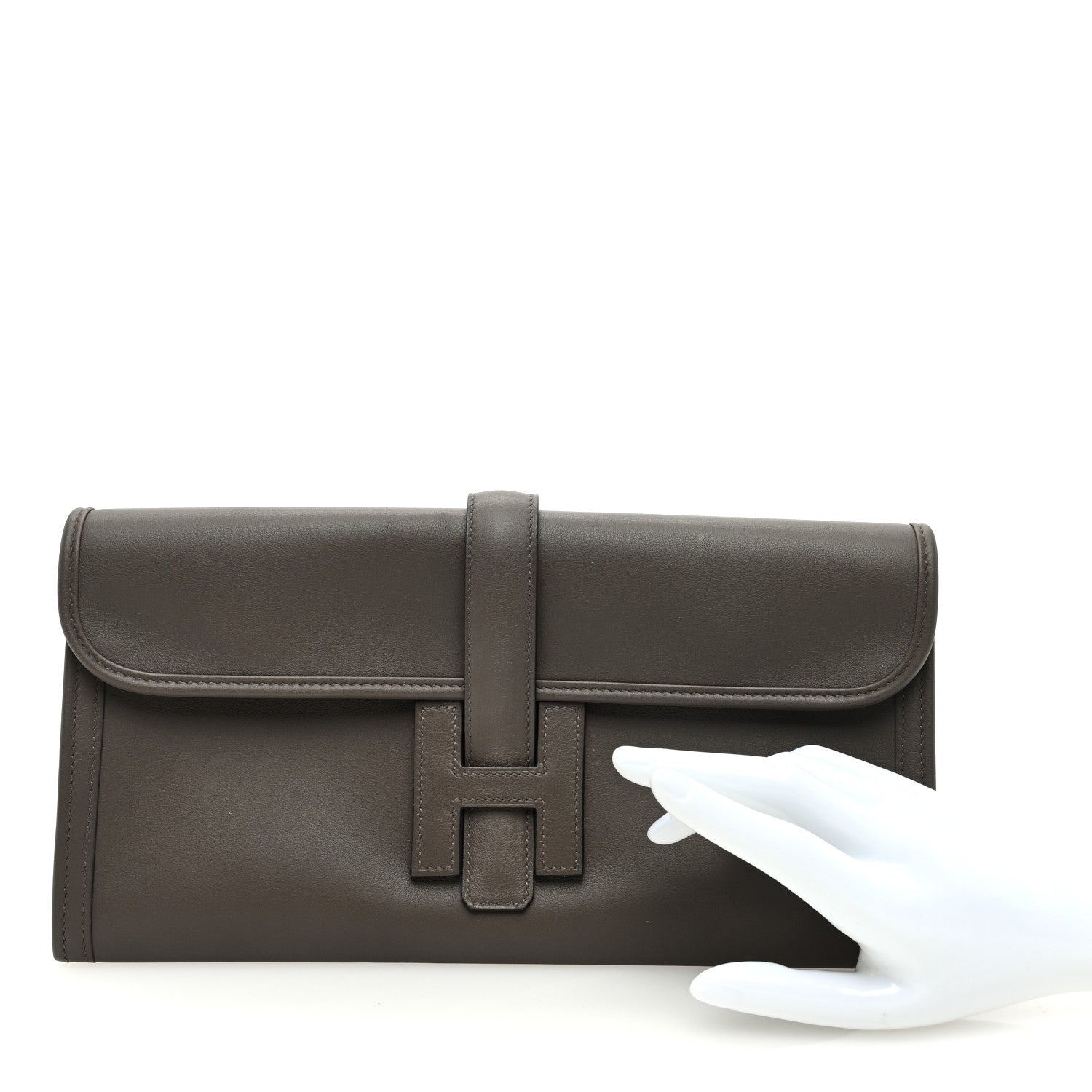 Hermes Swift Jige Elan 29 Clutch Etain 2 of 8