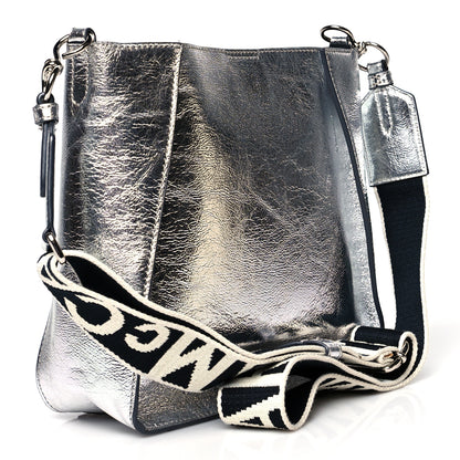 Stella McCartney Metallic Eco Alter Nappa Embroidered Logo Stonewall Crossbody Bag Silver 3 of 8