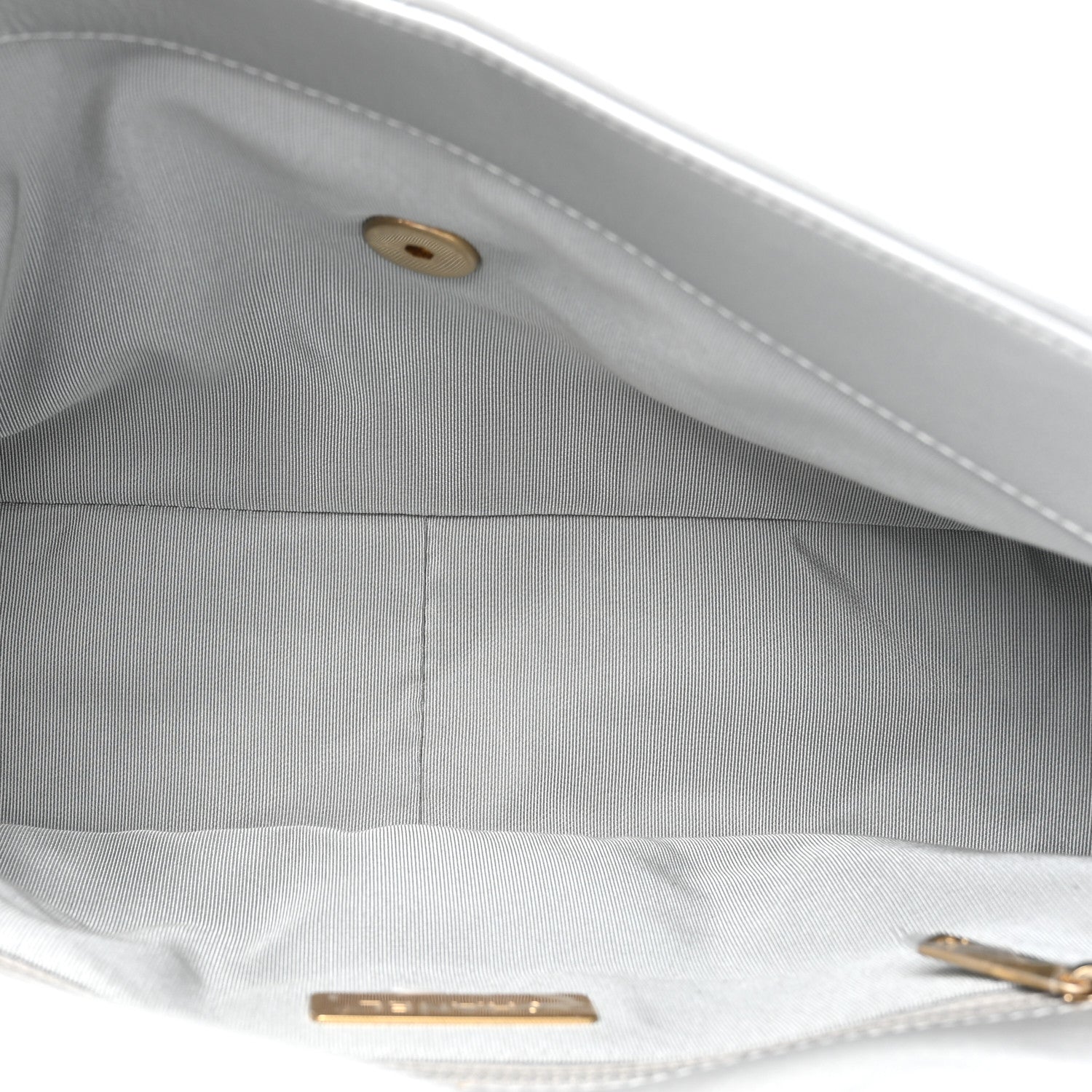 Chanel Metallic Goatskin Quilted Large Chanel 19 Flap Silver 5 of 10