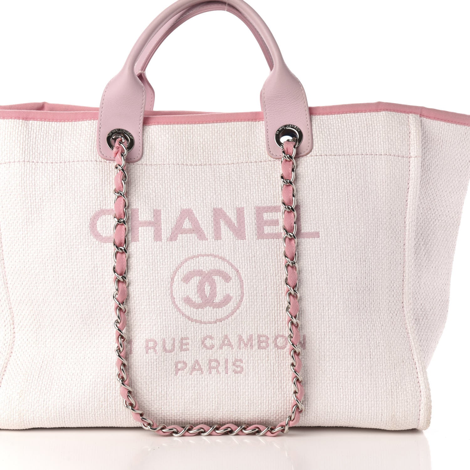 Chanel Canvas Medium Deauville Tote Pink 11 of 11