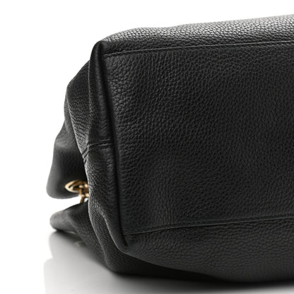Gucci Pebbled Calfskin Medium Soho Chain Shoulder Bag Black 9 of 13