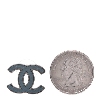 Chanel Lambskin CC Earrings Blue 2 of 5