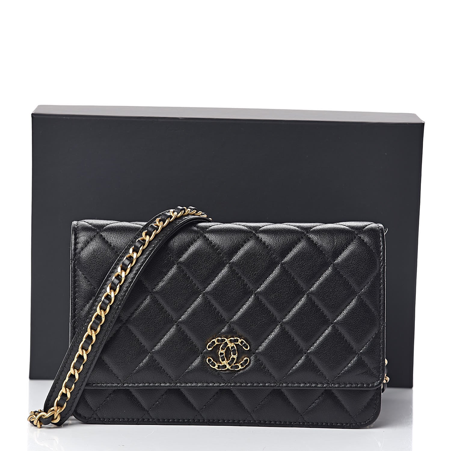 Chanel Lambskin Quilted Infinity Wallet On Chain WOC Black 15 of 15