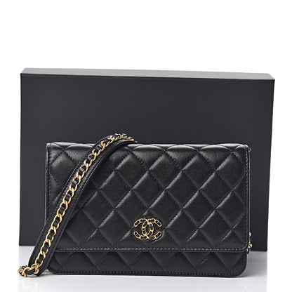 Chanel Lambskin Quilted Infinity Wallet On Chain WOC Black 15 of 15