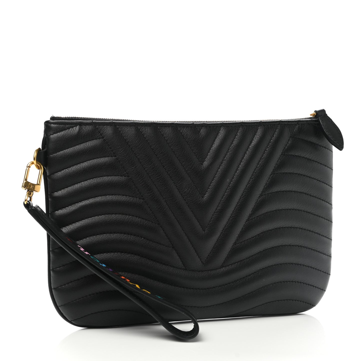 Calfskin New Wave Zipped Pochette Black