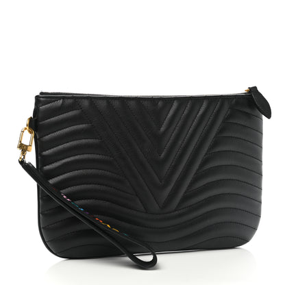 Louis Vuitton Calfskin New Wave Zipped Pochette Black 3 of 6