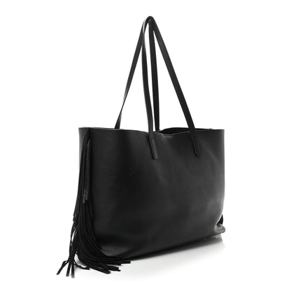 Saint Laurent Calfskin Large Fringe Shopping Tote Black 4 of 13