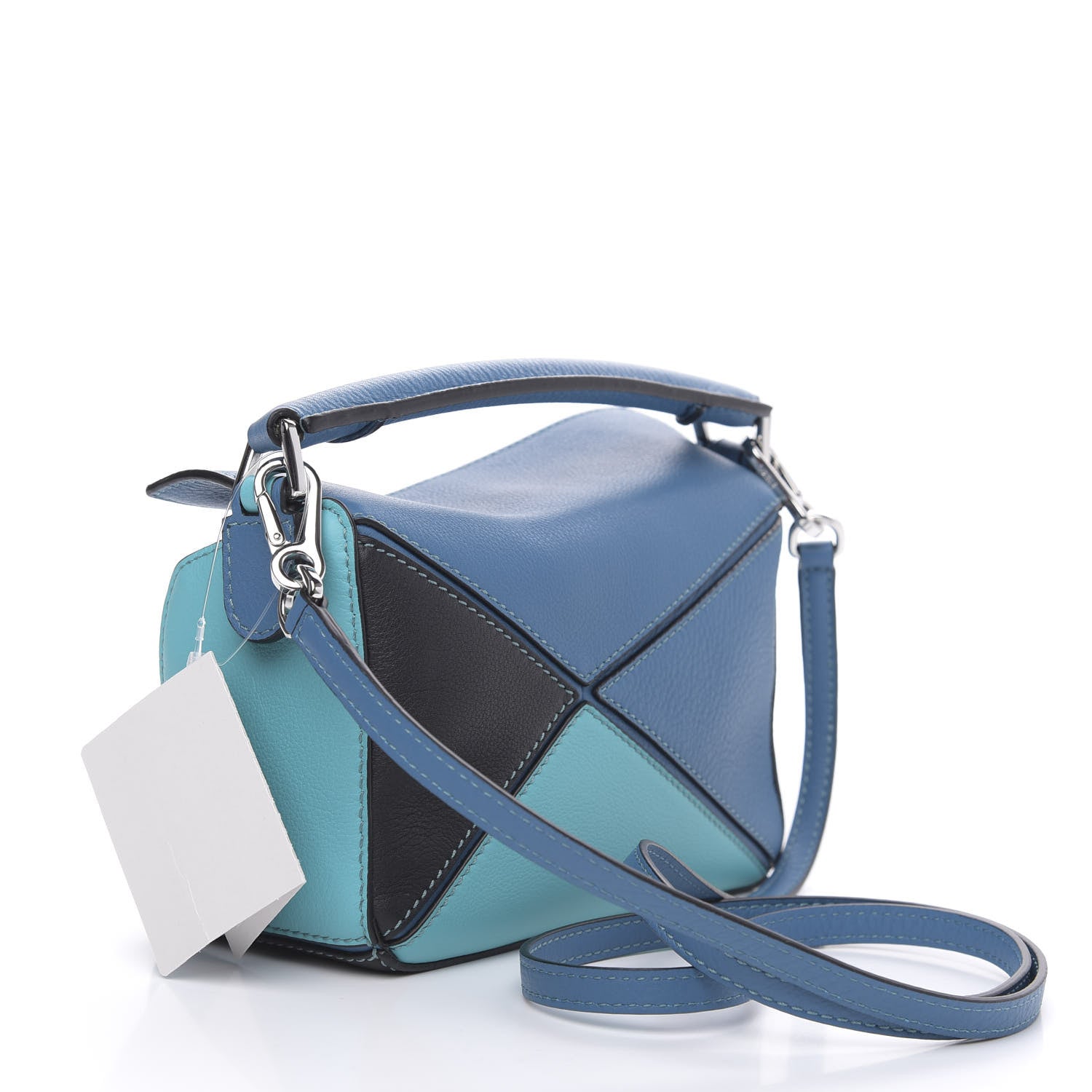 Loewe Calfskin Mini Puzzle Bag Dark Lagoon Black 4 of 10