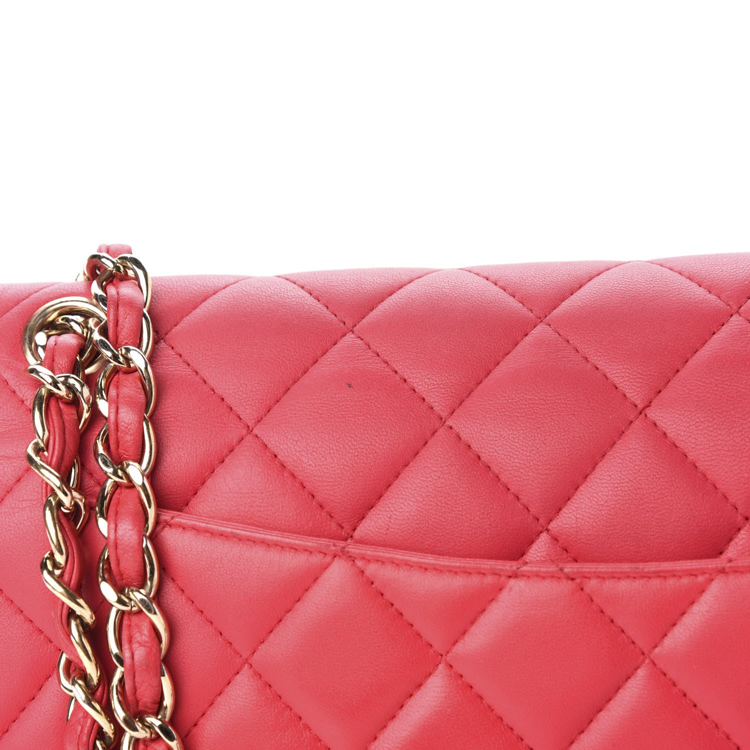 Chanel Lambskin Quilted Jumbo Double Flap Pink 13 of 14