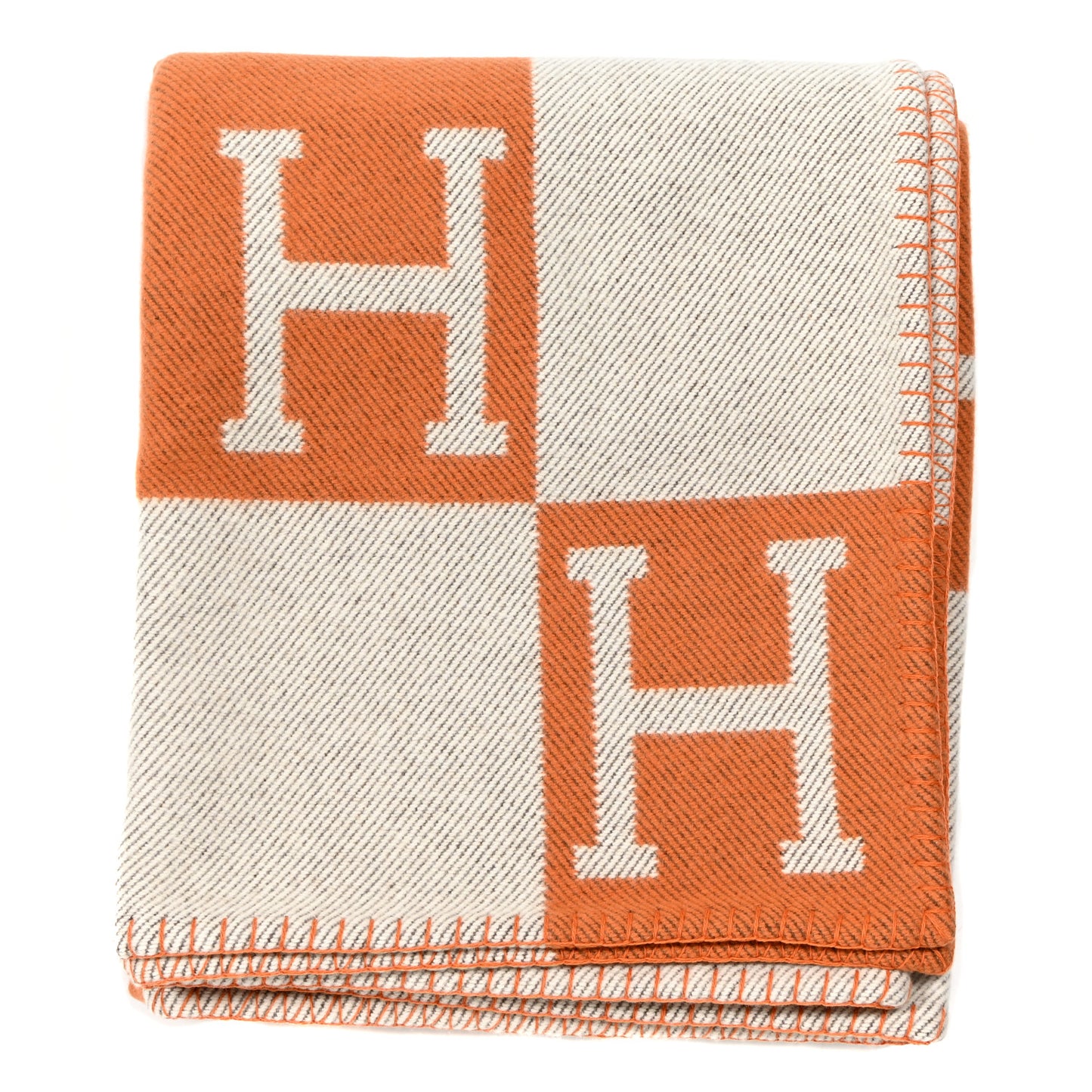 Wool Cashmere Signature Classic Avalon Blanket Ecru Potiron