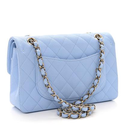 Chanel Caviar Quilted Small Double Flap Light Blue 3 of 10