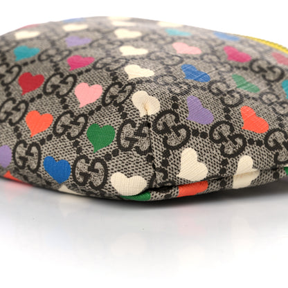 Gucci Soft GG Supreme Monogram Hearts Web Childrens Belt Bag Beige Ebony Multicolor Freesia 10 of 14