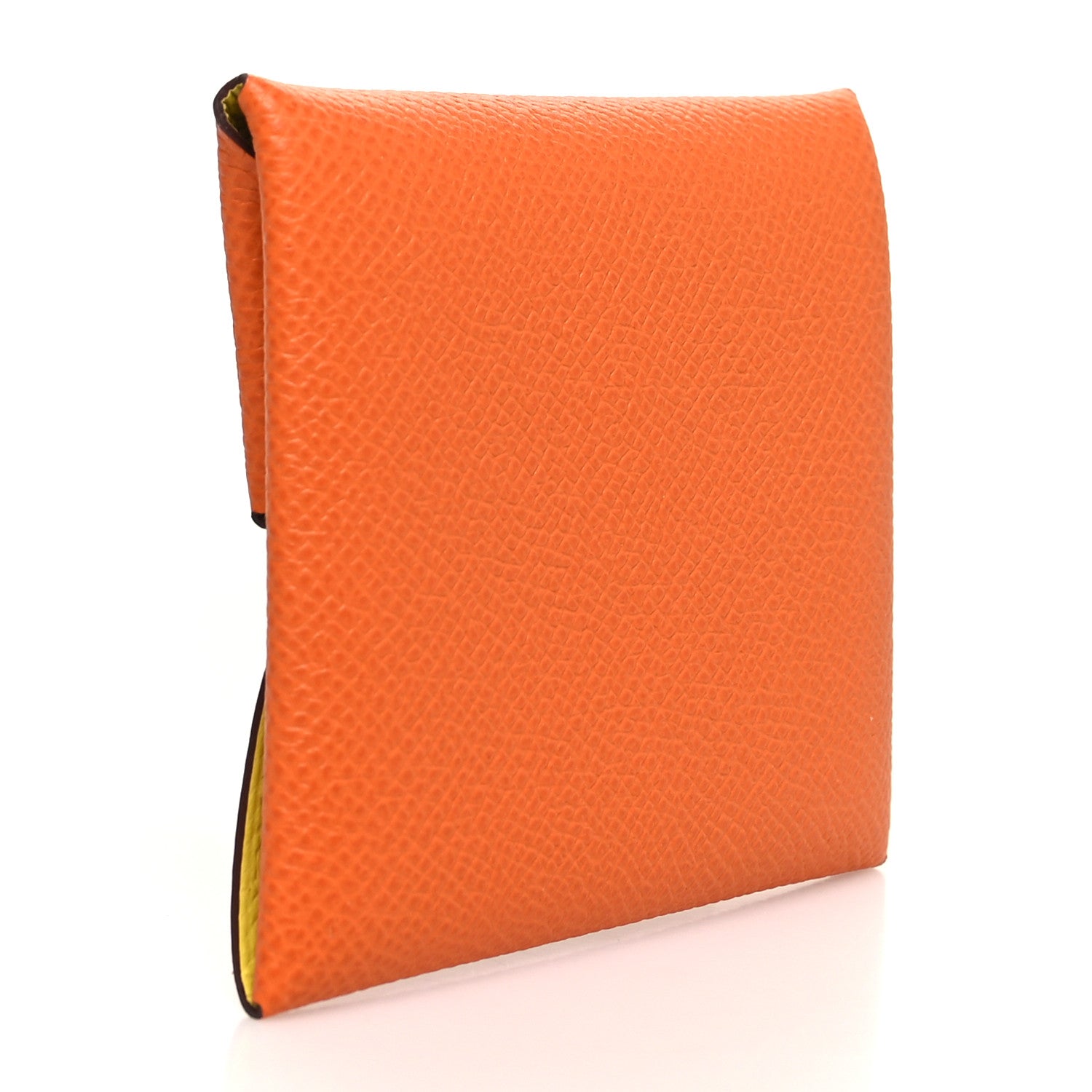 Hermes Epsom Bastia Verso Coin Purse Orange Lime 3 of 8