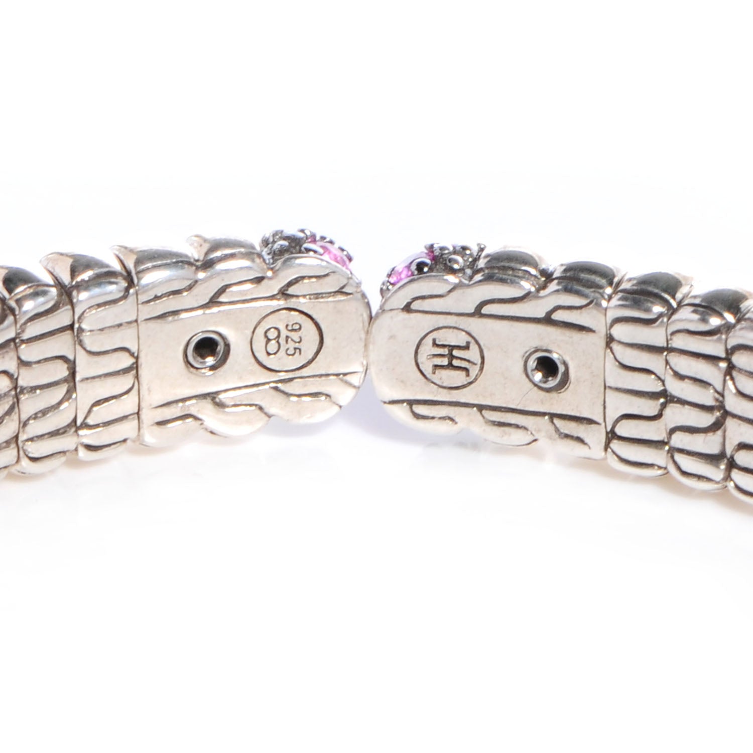 John Hardy Sterling Silver Pink Sapphire Cuff 3 of 7