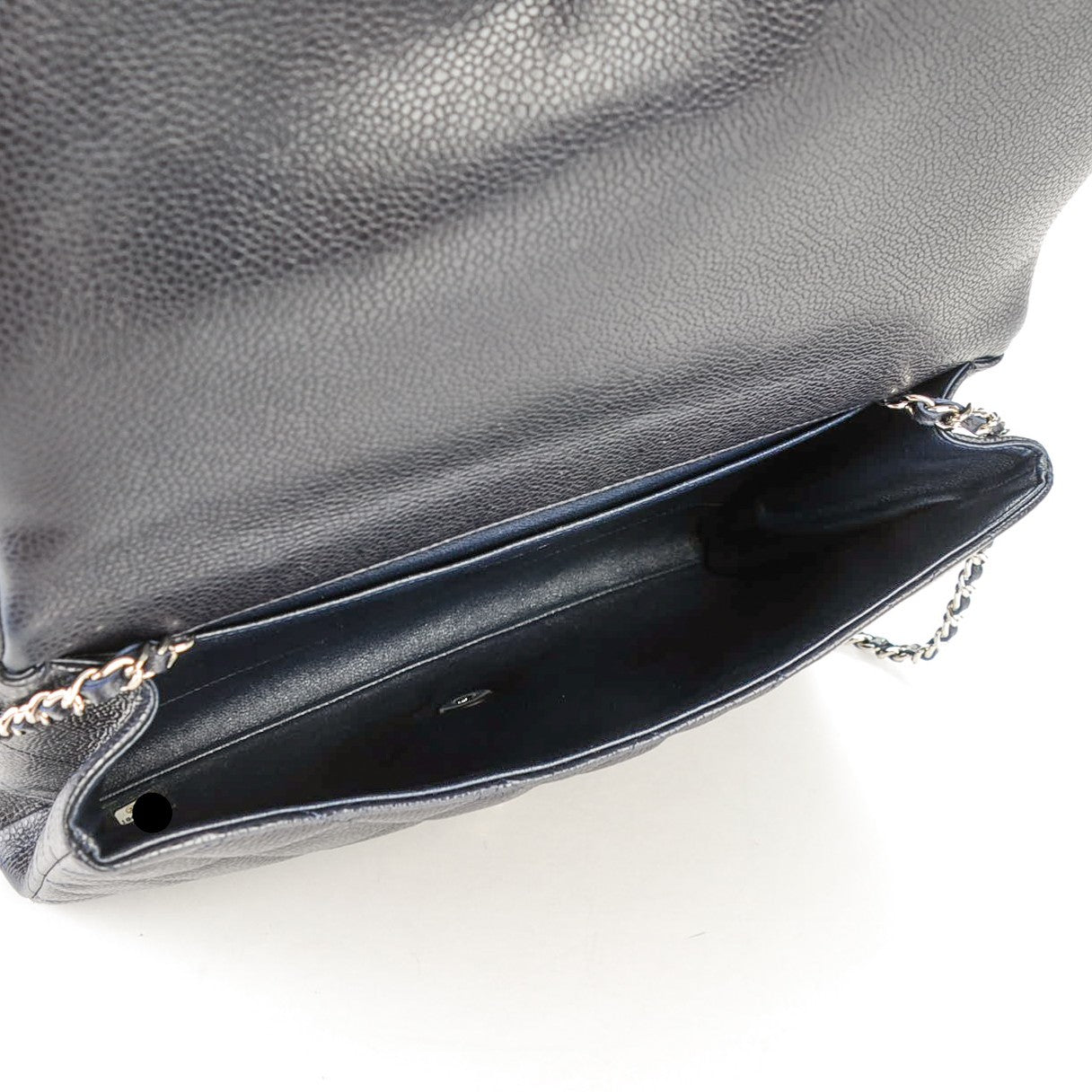 Chanel Caviar Quilted Clutch With Chain Flap Navy Blue 5 of 7