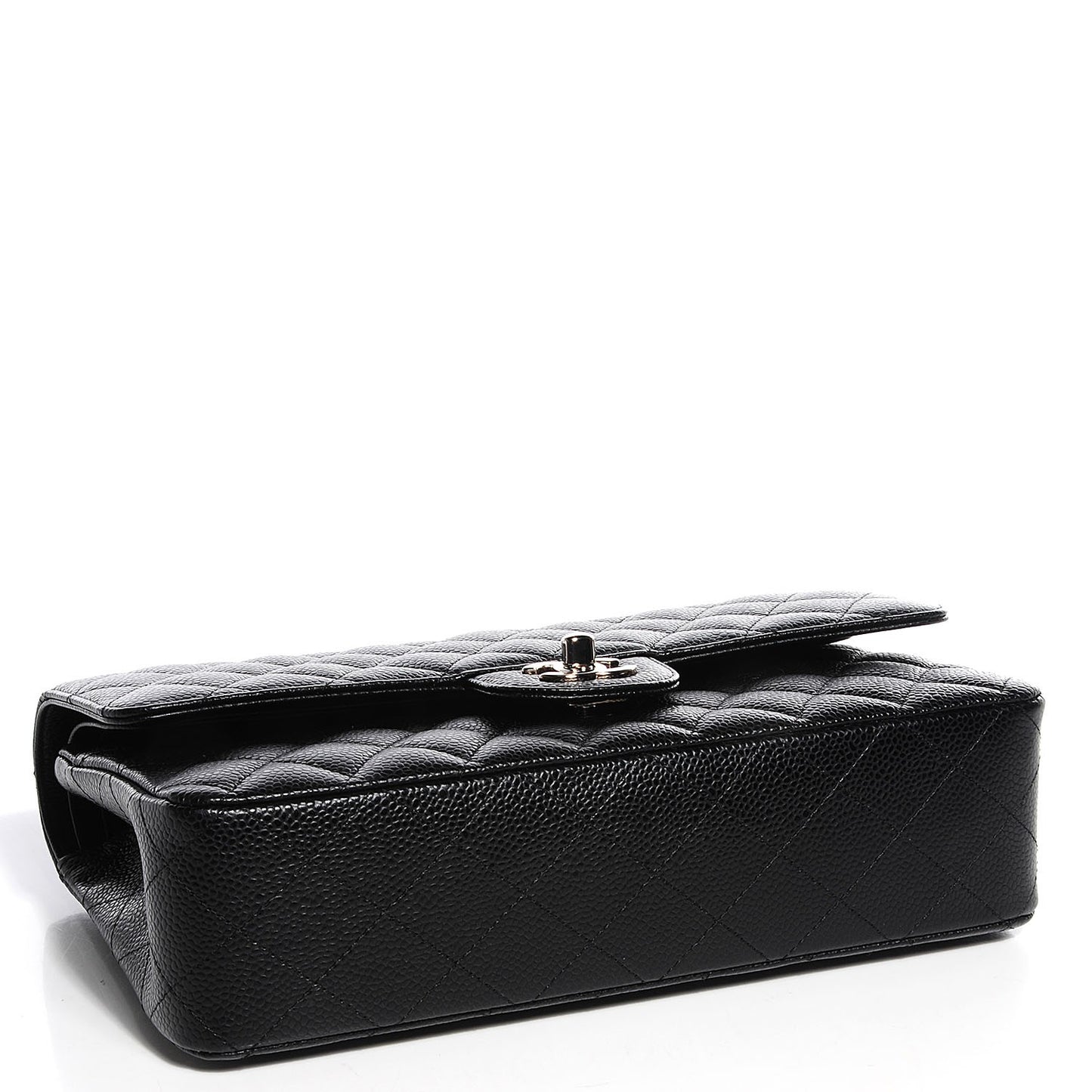 Caviar Quilted Medium Double Flap Black