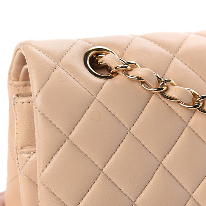 Chanel Lambskin Quilted Medium Double Flap Beige 14 of 14