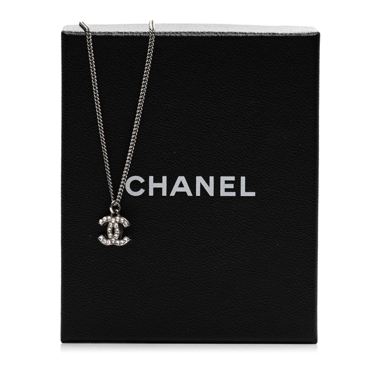 Chanel Crystal Timeless CC Necklace Silver 6 of 6
