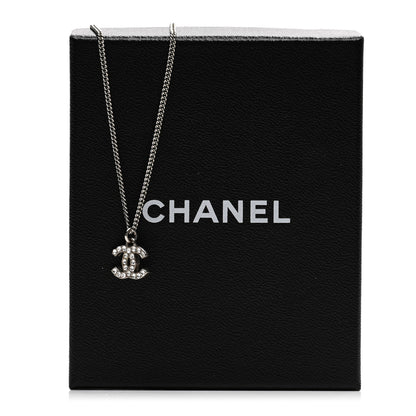 Chanel Crystal Timeless CC Necklace Silver 6 of 6