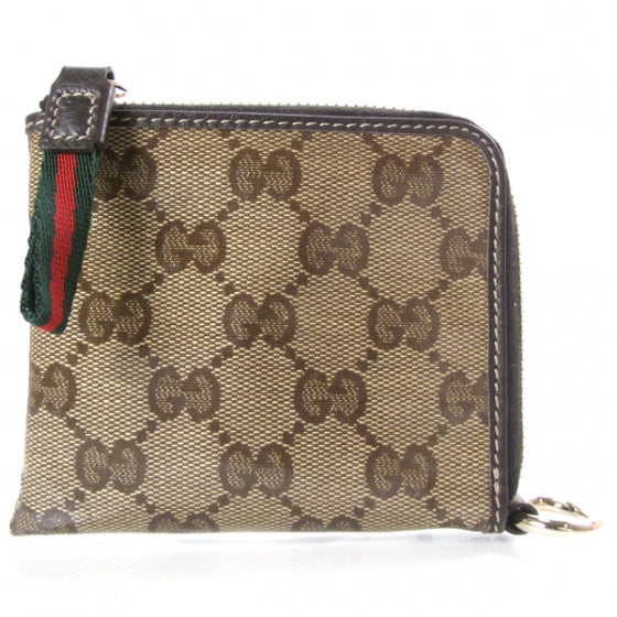 Crystal Monogram Flat Zip Around Wallet